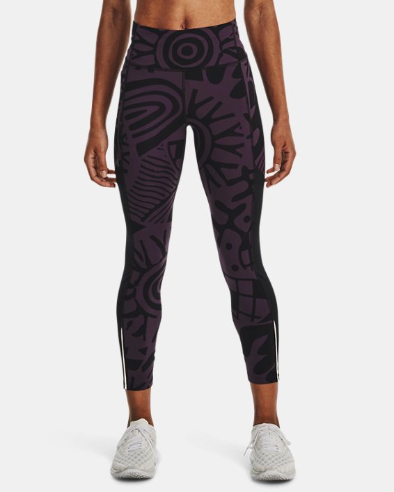 Women's UA Launch Printed Ankle Tights in Purple image number 0
